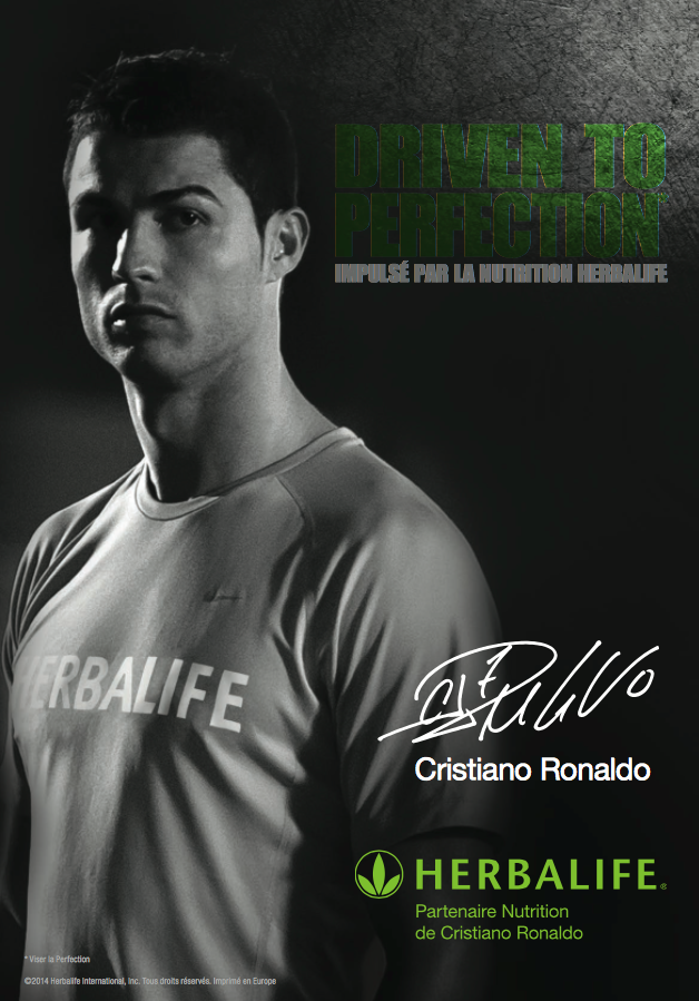 Cristiano Ronaldo, footballeur international sponsorisé par Herbalife et utilisateur de la gamme pour athlètes H24.